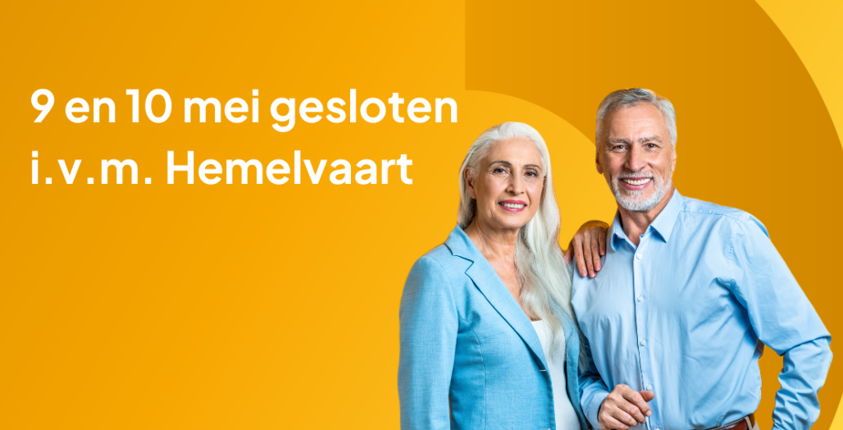 9 en 10 mei gesloten i.v.m. Hemelvaart